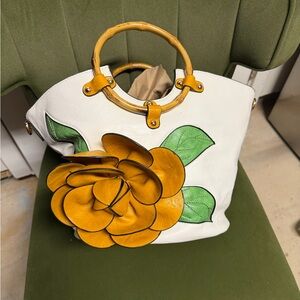 White and Yellow Floral Tote Bag
